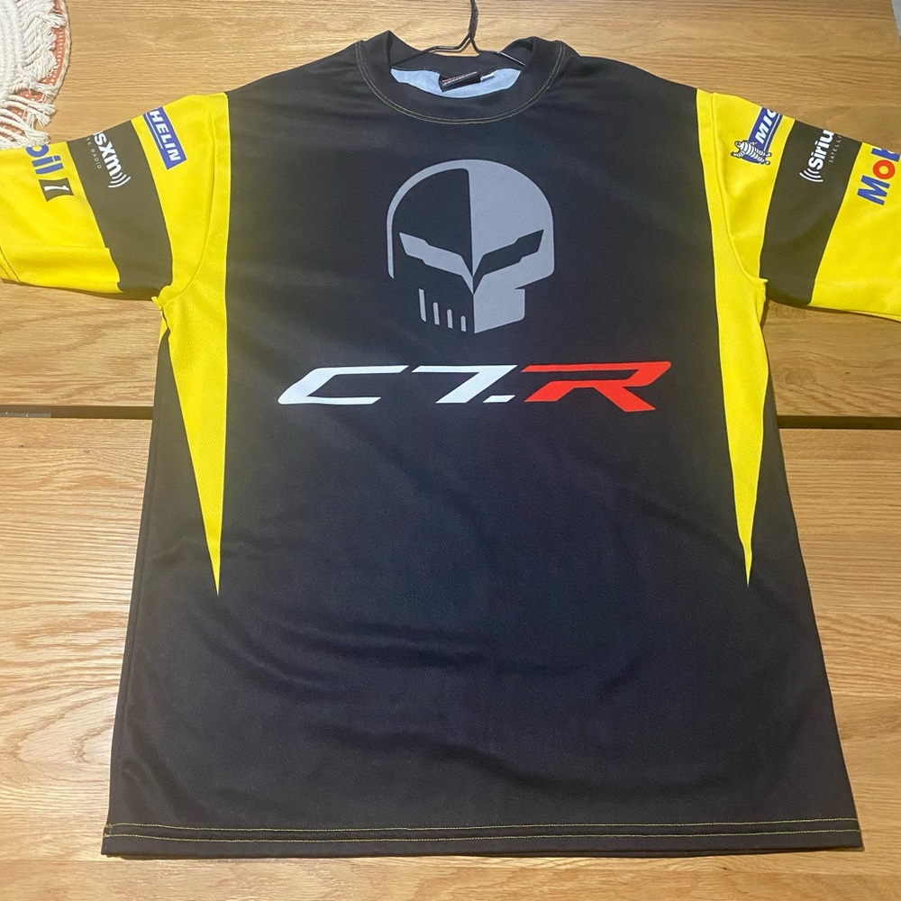 Men’s Official Corvette Racing Graphic T Shirt Size Large Black/ Yellow